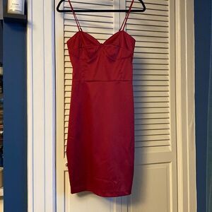 Dark red Satin holiday dress